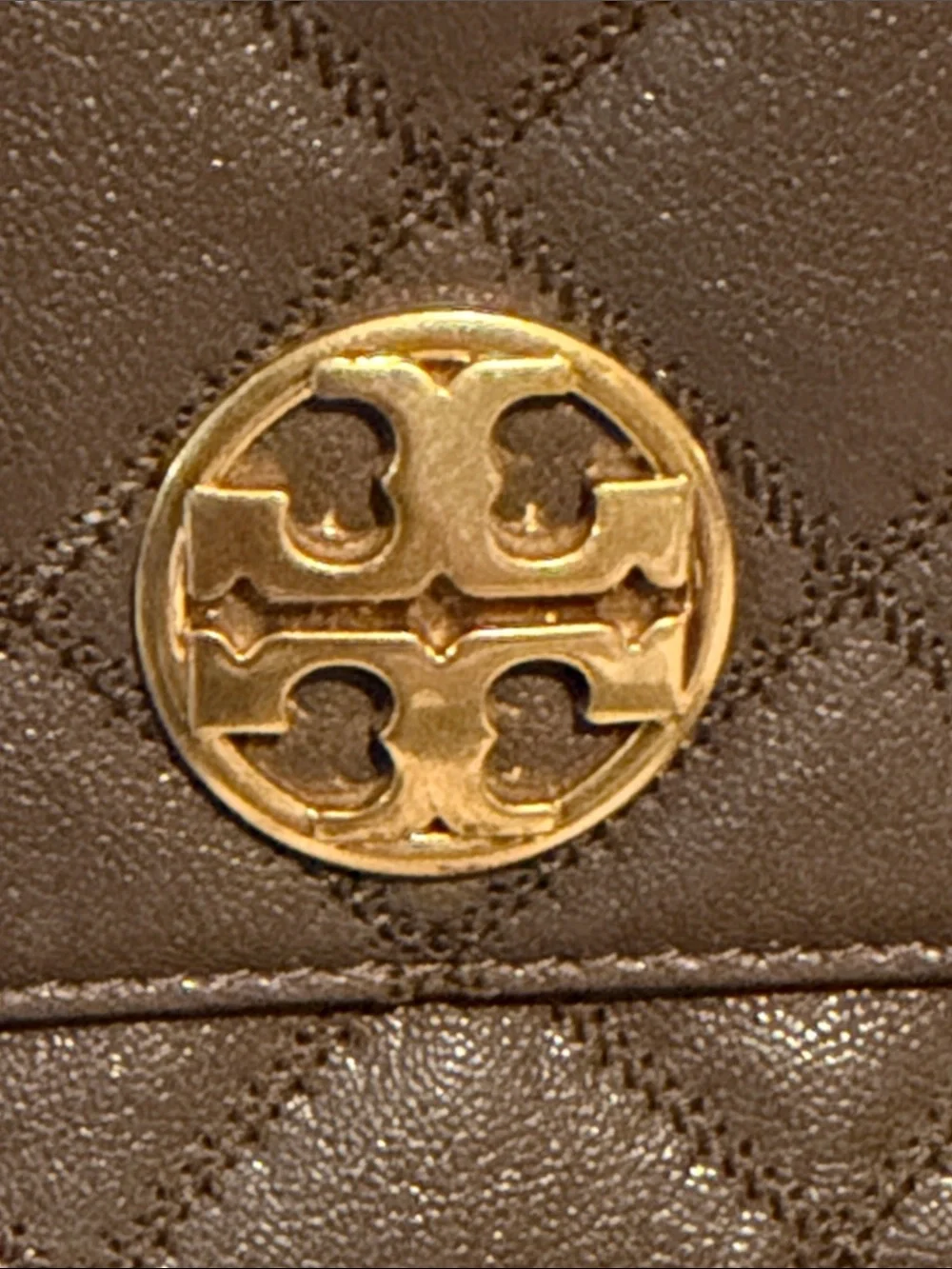 Tory Burch Quilted Leather Shoulder Bag in Taupe with Gold Hardware Beautifulbag